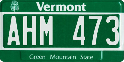 VT license plate AHM473