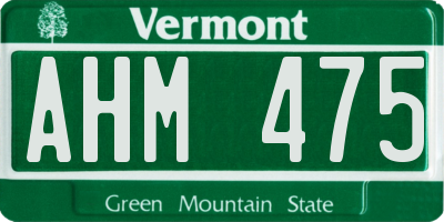 VT license plate AHM475