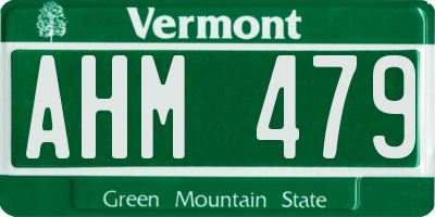 VT license plate AHM479
