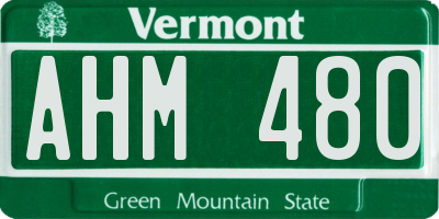 VT license plate AHM480