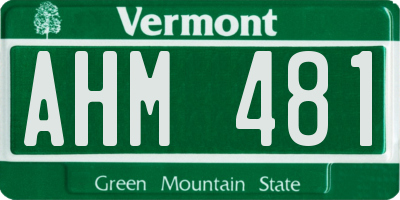 VT license plate AHM481