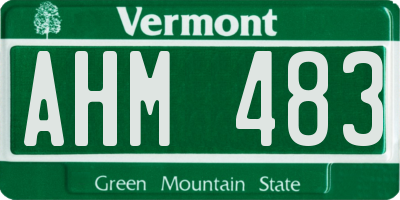 VT license plate AHM483