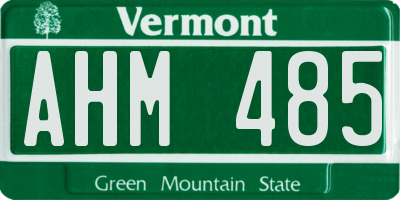VT license plate AHM485