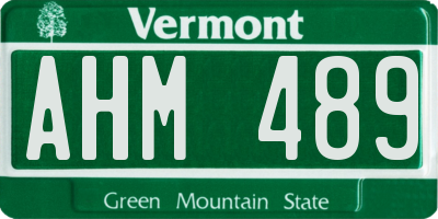 VT license plate AHM489