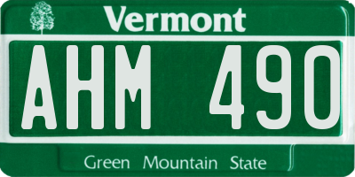 VT license plate AHM490