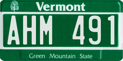 VT license plate AHM491