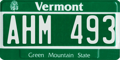 VT license plate AHM493