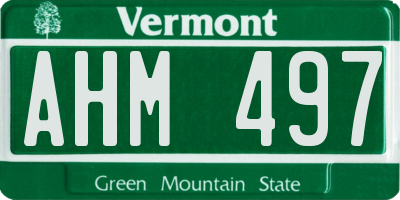 VT license plate AHM497