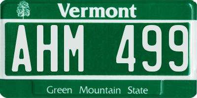 VT license plate AHM499
