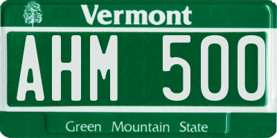 VT license plate AHM500