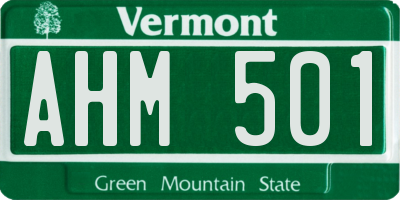VT license plate AHM501