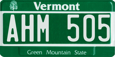 VT license plate AHM505