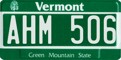 VT license plate AHM506