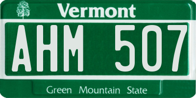 VT license plate AHM507