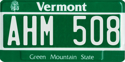VT license plate AHM508