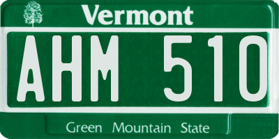 VT license plate AHM510