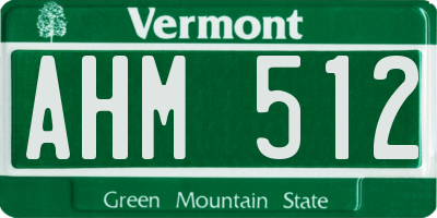 VT license plate AHM512