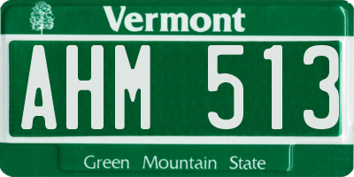VT license plate AHM513