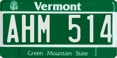 VT license plate AHM514