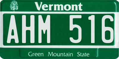 VT license plate AHM516