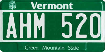 VT license plate AHM520