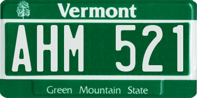 VT license plate AHM521