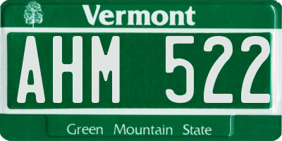 VT license plate AHM522