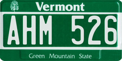 VT license plate AHM526