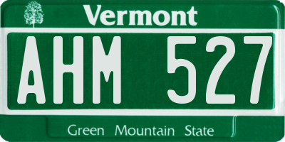 VT license plate AHM527