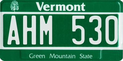 VT license plate AHM530