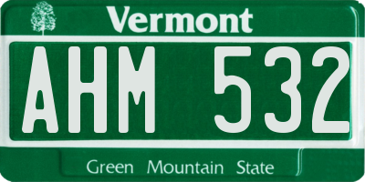 VT license plate AHM532
