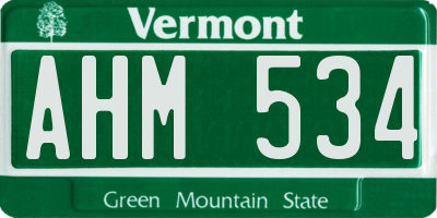 VT license plate AHM534