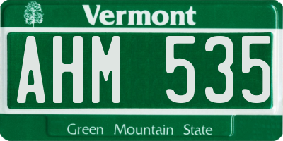 VT license plate AHM535