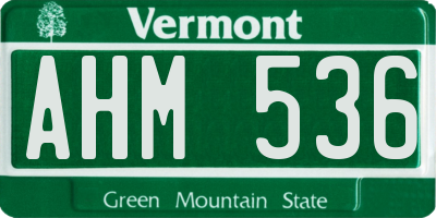 VT license plate AHM536