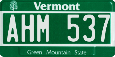 VT license plate AHM537