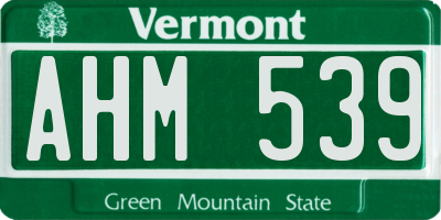VT license plate AHM539