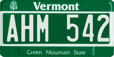 VT license plate AHM542