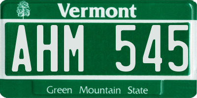 VT license plate AHM545