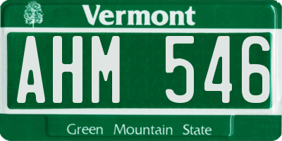 VT license plate AHM546