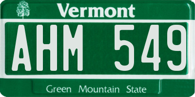VT license plate AHM549