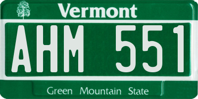 VT license plate AHM551