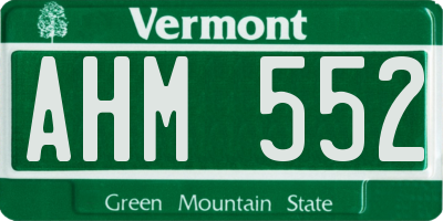 VT license plate AHM552
