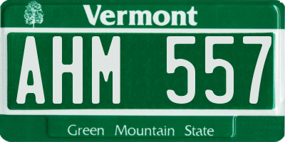 VT license plate AHM557