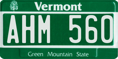 VT license plate AHM560