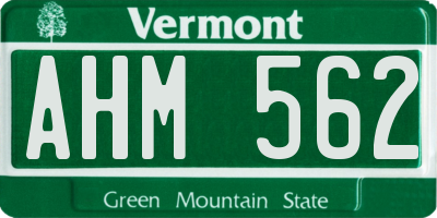 VT license plate AHM562
