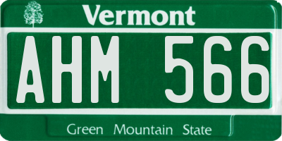 VT license plate AHM566