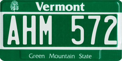 VT license plate AHM572