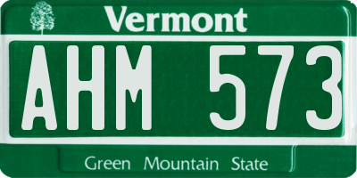 VT license plate AHM573