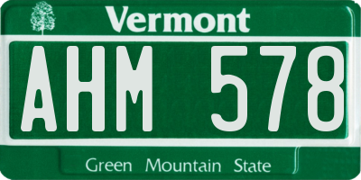 VT license plate AHM578