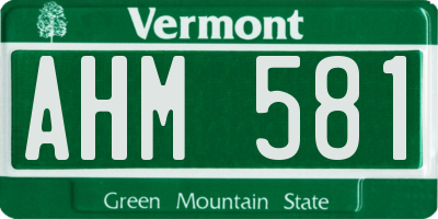 VT license plate AHM581